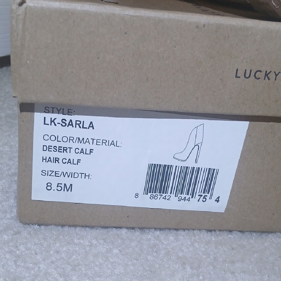 EUC Lucky Brand Cow Hair Fur Speckled Ankle Booties With Original Box- 8.5 - Picture 2 of 10